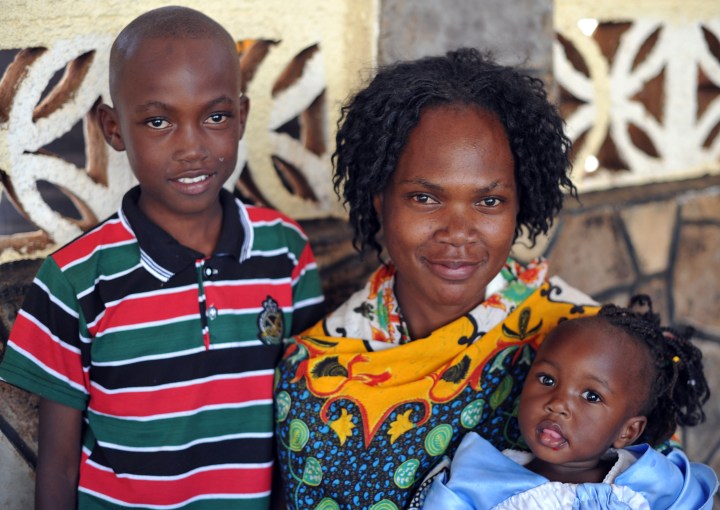 One of the Tuko Pamoja women and her children 