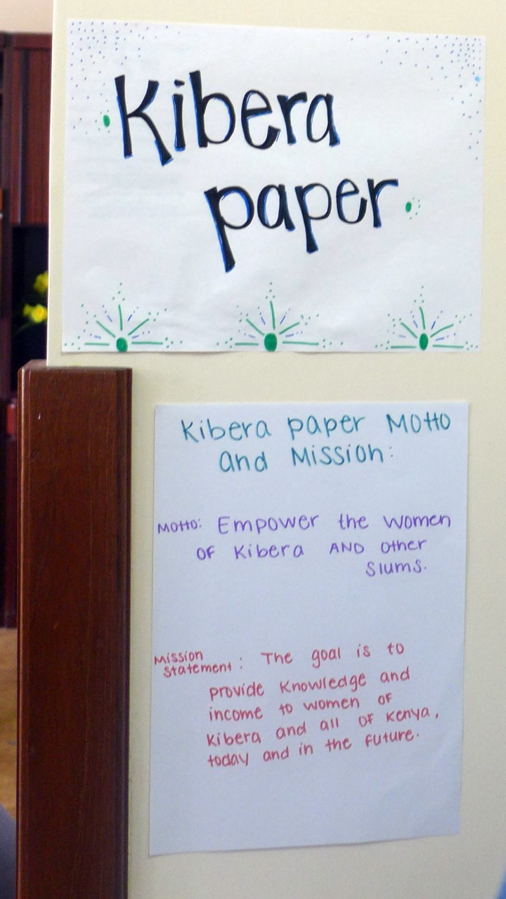 Motto and mission statement for Kibera Paper