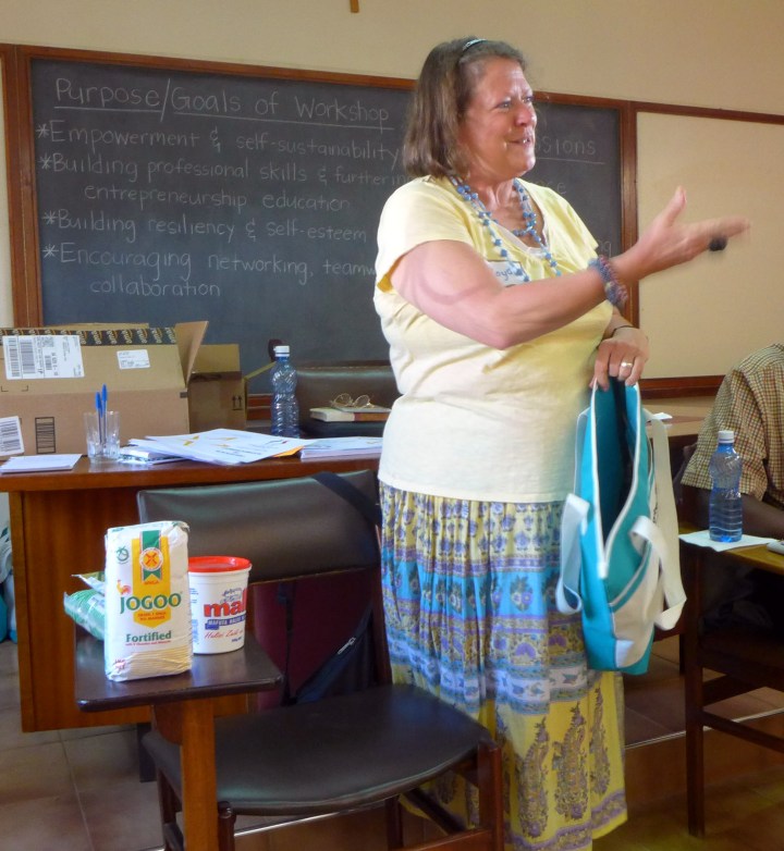 Lloydie talking about the food bag gifts