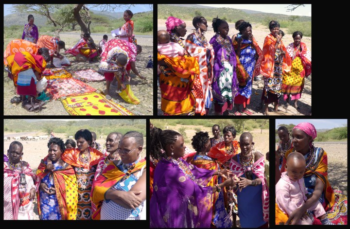 Maasai women in their colorful clothes