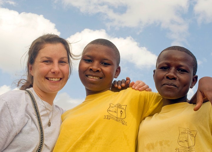 Jen and two girls from the basketball team