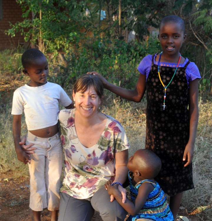 Deb with the neighbor children