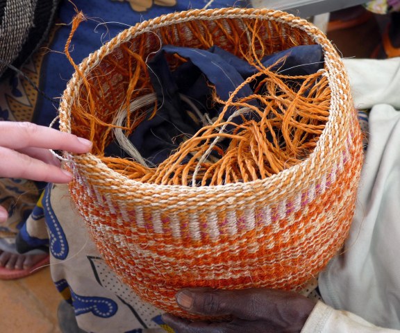 weaving a beautiful basket