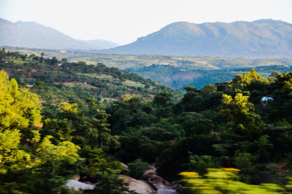 Country side photo taken from the van