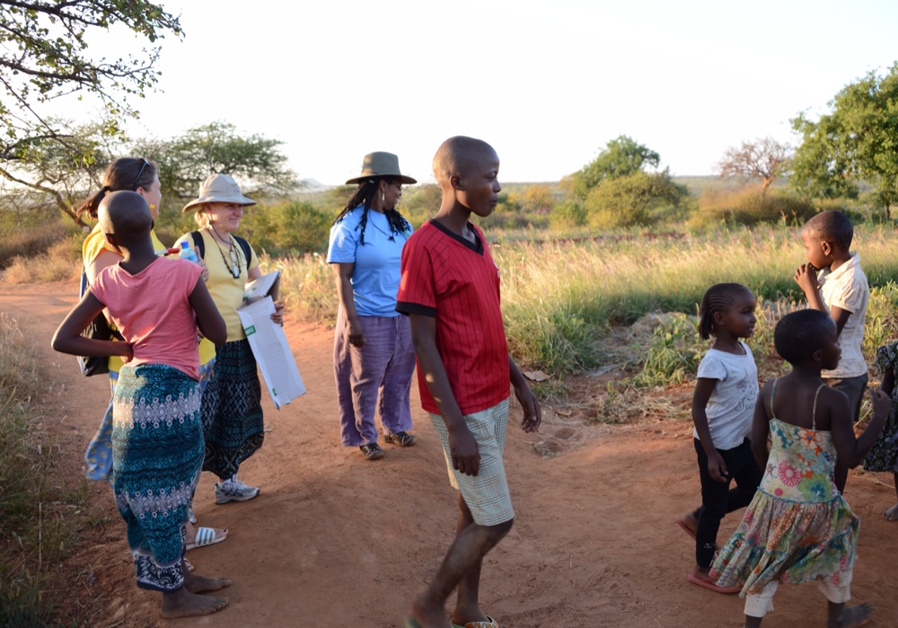 Meeting children out on a walk