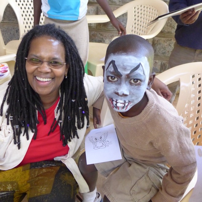 Valeris joined in the face painting last year