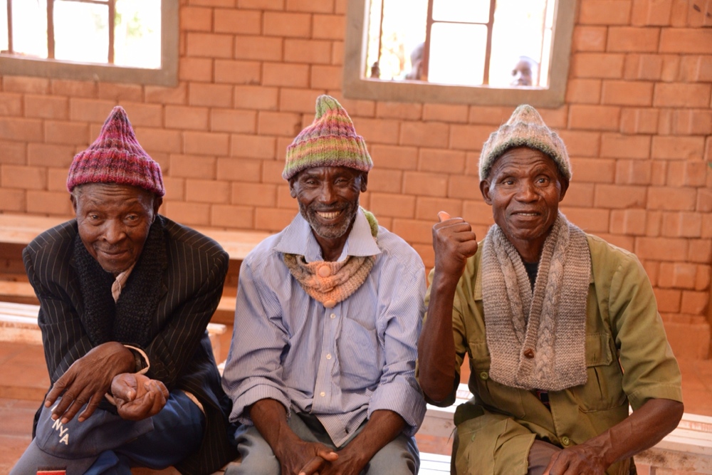 Grandfathers with their new hats