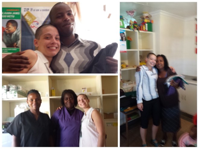 Giving out the scrubs