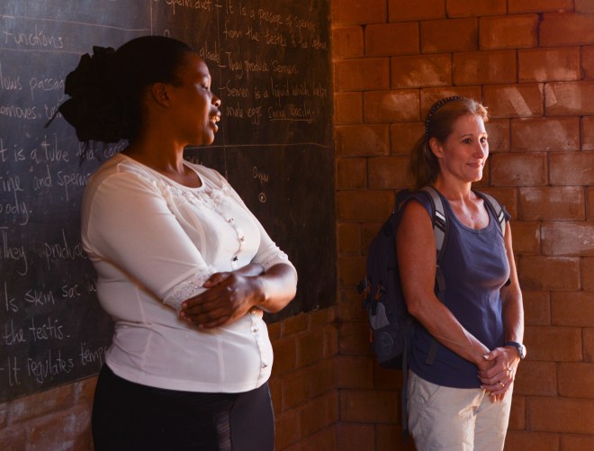 Lilian and Judy visting the classrooms with me